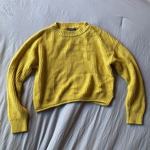 Wild Fable Crewneck Pullover Yellow Crop Sweater